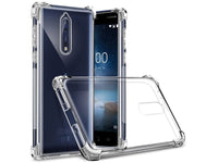 Hoch transparenter TPU Gummi Schutz Handy Hülle Clear Case klar mit verstärkten Schutzecken Bumper für das Nokia 8 Display und Gehäuse in transparent von Screenguard