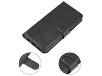 Lederhülle Karten Wallet Ledertasche Etui für Nokia C21 in schwarz von Screenguard