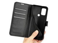 Lederhülle Karten Wallet Ledertasche Etui für Nokia C22 in schwarz von Screenguard