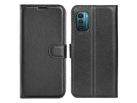 Lederhülle Karten Wallet Ledertasche Etui für Nokia G11 in schwarz von Screenguard