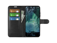 Lederhülle Karten Wallet Ledertasche Etui für Nokia G11 in schwarz von Screenguard