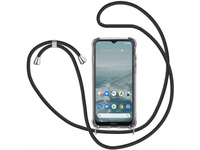 Necklace Handy Hülle mit Kordel Kette schwarz zum Tragen des Nokia G20 am Körper wie Handtasche Lanyard, stabil mit erhöhten Rändern und Kanten in transparent von Screenguard