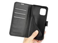 Lederhülle Karten Wallet Ledertasche Etui für Nokia G21 in schwarz von Screenguard