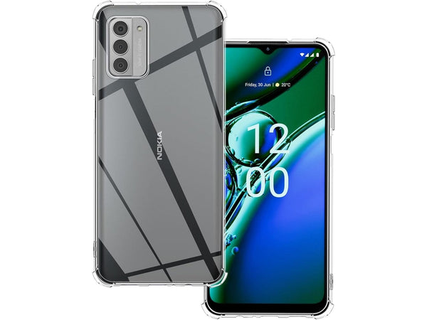 Hoch transparenter TPU Gummi Schutz Handy Hülle Clear Case klar mit verstärkten Schutzecken Bumper für das Nokia G42 Display und Gehäuse in transparent von Screenguard