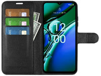 Lederhülle Portemonnaie Karten Ledertasche für Nokia G42 in schwarz von Screenguard