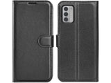 Lederhülle Karten Wallet Ledertasche Etui für Nokia G42 in schwarz von Screenguard