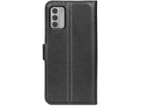 Lederhülle Karten Wallet Ledertasche Etui für Nokia G42 in schwarz von Screenguard