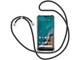 Necklace Handy Hülle mit Kordel Kette schwarz zum Tragen des Nokia G50 am Körper wie Handtasche Lanyard, stabil mit erhöhten Rändern und Kanten in transparent von Screenguard