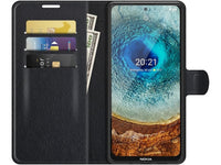 Lederhülle Karten Wallet Ledertasche Etui für Nokia X10 in schwarz von Screenguard