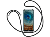 Necklace Handy Hülle mit Kordel Kette schwarz zum Tragen des Nokia X10 am Körper wie Handtasche Lanyard, stabil mit erhöhten Rändern und Kanten in transparent von Screenguard