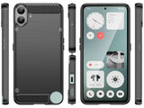 Flexible Handy Schutzhülle mit gebürster Carbon Textur auf der Rückseite für zum Schutz des Nothing CMF Phone 1  Display und Gehäuse Case in schwarz von Screenguard