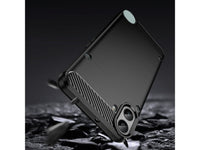 Flexible Handy Schutzhülle mit gebürster Carbon Textur auf der Rückseite für zum Schutz des Nothing CMF Phone 1  Display und Gehäuse Case in schwarz von Screenguard