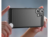 Flexible Handy Schutzhülle mit gebürster Carbon Textur auf der Rückseite für zum Schutz des Nothing CMF Phone 2 Pro  Display und Gehäuse Case in schwarz von Screenguard