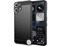 Flexible Handy Schutzhülle mit gebürster Carbon Textur auf der Rückseite für zum Schutz des Nothing CMF Phone 2 Pro  Display und Gehäuse Case in schwarz von Screenguard