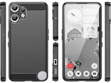 Flexible Handy Schutzhülle mit gebürster Carbon Textur auf der Rückseite für zum Schutz des Nothing CMF Phone 2 Pro  Display und Gehäuse Case in schwarz von Screenguard