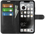 Lederhülle Karten Wallet Ledertasche Etui für Nothing Phone (1) in schwarz von Screenguard