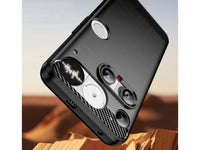 Flexible Handy Schutzhülle mit gebürster Carbon Textur auf der Rückseite für zum Schutz des Nothing Phone (3)  Display und Gehäuse Case in schwarz von Screenguard