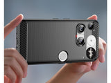Flexible Handy Schutzhülle mit gebürster Carbon Textur auf der Rückseite für zum Schutz des Nothing Phone (3)  Display und Gehäuse Case in schwarz von Screenguard