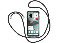 Necklace Handy Hülle mit Kordel Kette schwarz zum Tragen des Nothing Phone (3) am Körper wie Handtasche Lanyard, stabil mit erhöhten Rändern und Kanten in transparent von Screenguard