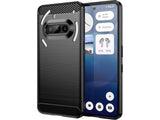 Flexible Handy Schutzhülle mit gebürster Carbon Textur auf der Rückseite für zum Schutz des Nothing Phone (3a)  Display und Gehäuse Case in schwarz von Screenguard