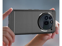 Flexible Handy Schutzhülle mit gebürster Carbon Textur auf der Rückseite für zum Schutz des Nothing Phone (3a) Pro  Display und Gehäuse Case in schwarz von Screenguard