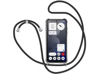 Necklace Handy Hülle mit Kordel Kette schwarz zum Tragen des Nothing Phone (3a) Pro am Körper wie Handtasche Lanyard, stabil mit erhöhten Rändern und Kanten in transparent von Screenguard