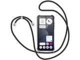 Necklace Handy Hülle mit Kordel Kette schwarz zum Tragen des Nothing Phone (3a) Pro am Körper wie Handtasche Lanyard, stabil mit erhöhten Rändern und Kanten in transparent von Screenguard