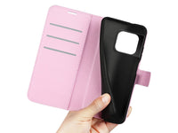 Lederhülle Karten Wallet Ledertasche Etui für OnePlus 10 Pro in rosa von Screenguard