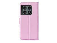 Lederhülle Karten Wallet Ledertasche Etui für OnePlus 10 Pro in rosa von Screenguard