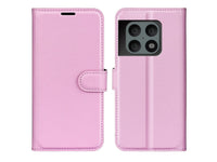 Lederhülle Karten Wallet Ledertasche Etui für OnePlus 10 Pro in rosa von Screenguard