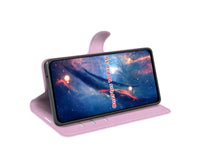 Lederhülle Karten Wallet Ledertasche Etui für OnePlus 10 Pro in rosa von Screenguard