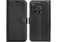 Lederhülle Karten Wallet Ledertasche Etui für OnePlus 12 in schwarz von Screenguard