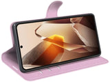 Lederhülle Karten Wallet Ledertasche Etui für OnePlus 13 in rosa von Screenguard