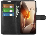 Lederhülle Portemonnaie Karten Ledertasche für OnePlus 13 in schwarz von Screenguard