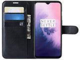 Lederhülle Karten Wallet Ledertasche Etui für OnePlus 7 in schwarz von Screenguard