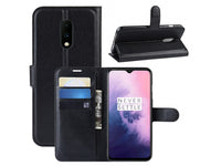 Lederhülle Karten Wallet Ledertasche Etui für OnePlus 7 in schwarz von Screenguard