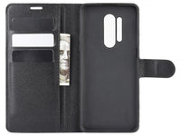 Lederhülle Karten Wallet Ledertasche Etui für OnePlus 8 Pro in schwarz von Screenguard