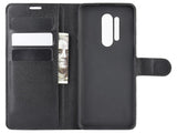 Lederhülle Karten Wallet Ledertasche Etui für OnePlus 8 Pro in schwarz von Screenguard