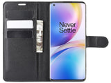 Lederhülle Karten Wallet Ledertasche Etui für OnePlus 8 Pro in schwarz von Screenguard