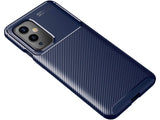 Hochwertig stabile Soft TPU Smartphone Handy Hülle im Carbon Design für OnePlus 9 zum Schutz des Display und Gehäuse Cover in blau von Screenguard