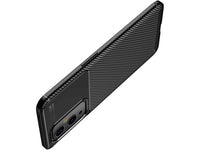 Hochwertig stabile Soft TPU Smartphone Handy Hülle im Carbon Design für OnePlus 9 zum Schutz des Display und Gehäuse Cover in blau von Screenguard