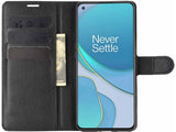 Lederhülle Karten Wallet Ledertasche Etui für OnePlus 9 in schwarz von Screenguard