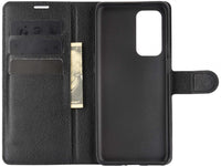 Lederhülle Karten Wallet Ledertasche Etui für OnePlus 9 in schwarz von Screenguard