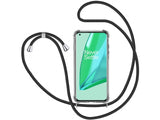 Necklace Handy Hülle mit Kordel Kette schwarz zum Tragen des OnePlus 9 Pro am Körper wie Handtasche Lanyard, stabil mit erhöhten Rändern und Kanten in transparent von Screenguard