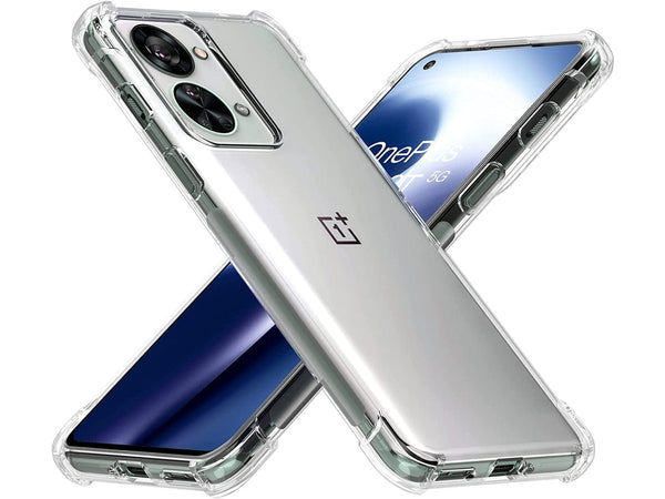 Hoch transparenter TPU Gummi Schutz Handy Hülle Clear Case klar mit verstärkten Schutzecken Bumper für das OnePlus Nord 2T Display und Gehäuse in transparent von Screenguard