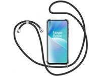 Necklace Handy Hülle mit Kordel Kette schwarz zum Tragen des OnePlus Nord 2T am Körper wie Handtasche Lanyard, stabil mit erhöhten Rändern und Kanten in transparent von Screenguard