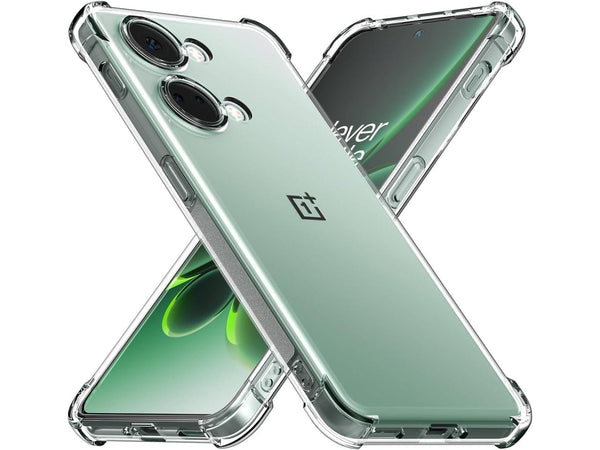 Hoch transparenter TPU Gummi Schutz Handy Hülle Clear Case klar mit verstärkten Schutzecken Bumper für das OnePlus Nord 3 Display und Gehäuse in transparent von Screenguard