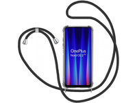 Necklace Handy Hülle mit Kordel Kette schwarz zum Tragen des OnePlus Nord CE 2 5G am Körper wie Handtasche Lanyard, stabil mit erhöhten Rändern und Kanten in transparent von Screenguard