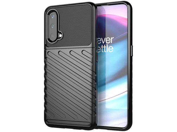 Moderne Design Hülle Cover für das OnePlus Nord CE 5G mit Stripes zum Schutz von Kratzern, Dellen, Display aus TPU Gummi in schwarz von Screenguard