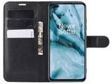 Lederhülle Karten Wallet Ledertasche Etui für OnePlus Nord in schwarz von Screenguard